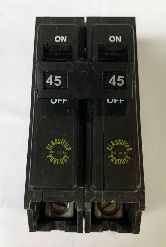 EATON CUTLER HAMMER CHQ245 2 Pole 45 AMP Type CHQ Circuit Breaker