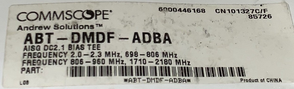 COMMSCOPE ABT DMDF ADBA Surge Arrester AISG DC2.1 BIAS TEE CN101327C/F