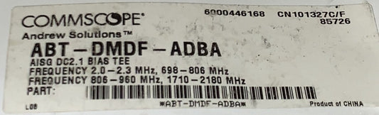 COMMSCOPE ABT DMDF ADBA Surge Arrester AISG DC2.1 BIAS TEE CN101327C/F