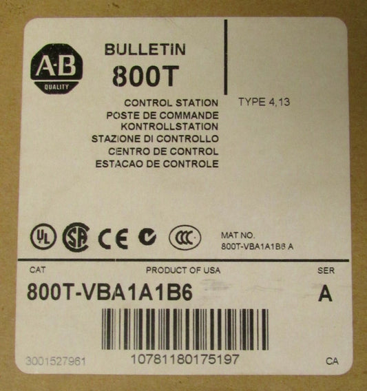 ALLEN BRADLEY 800T VBA1A1B6 3 Unit Device Net Push Button Control Station 