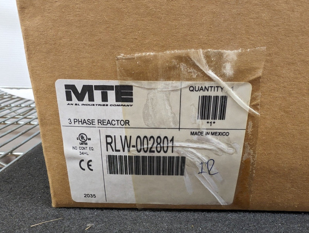 New, MTE Corp, RLW-002801, Reactor, 28A, 0.390mH, 3Ph, Open