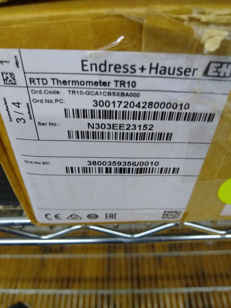 New, Endress-Hauser, TR10-GCA1CBSXBA000, RTD Temperature Sensor