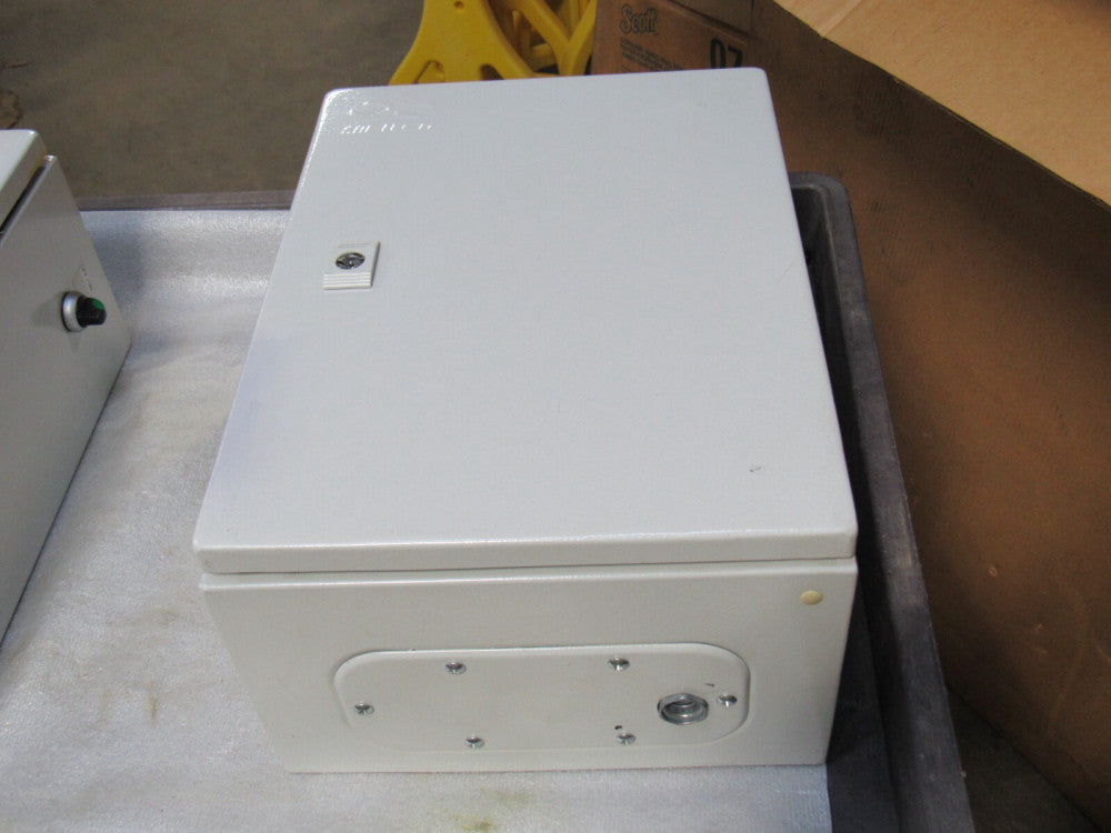 SBE TECH ELECTRICAL STEEL  ENCLOSURE 15-3/4" X 11-3/4" X 8" W/ BACKPLATE - USED
