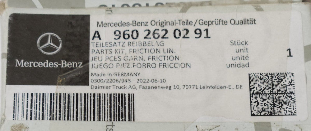 Mercedes Benz A960 262 02 91 ORIGINAL OEM Manual Transmission Clutch Gear Disc R