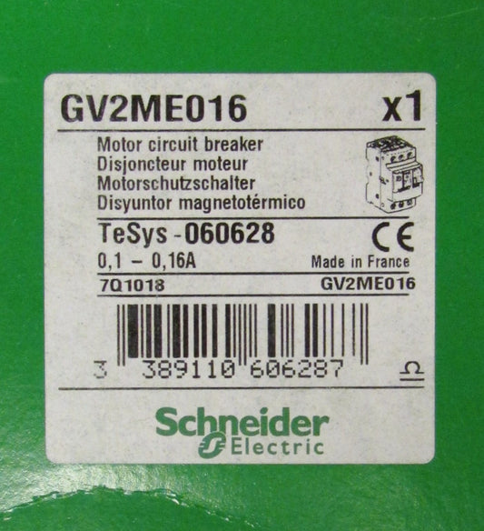 GROUPE SCHNEIDER GV2ME016 Motor Circuit Breaker Protector .1-.16 Amp GV2 ME016