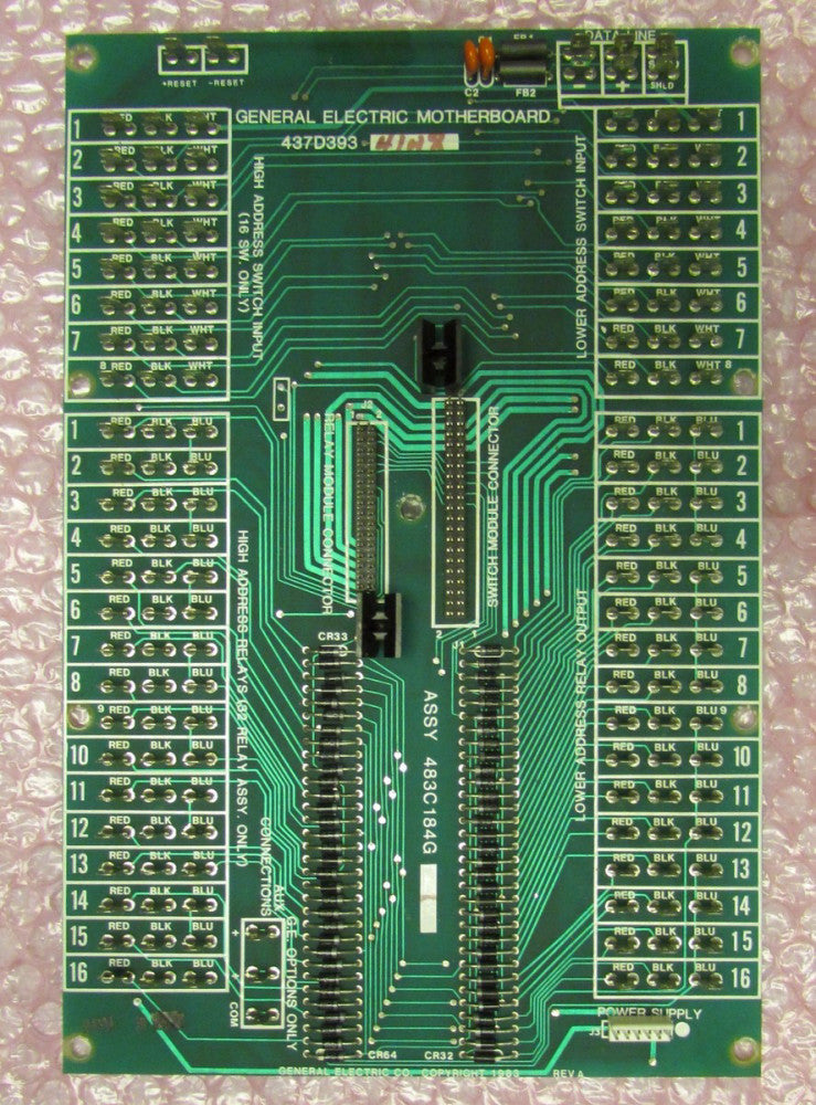 GE GENERAL ELECTRIC 437D393 16 Relay Input Output MOTHERBOARD 483C184G 483C184