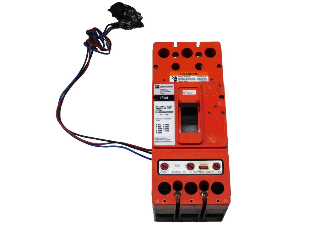 Cutler Hammer E2JM Mining Circuit Breaker E2JM3250MJWA02D01 250A 1000vac 250vdc