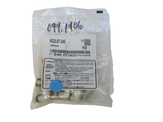 SMC KQ2L07-34S One-Touch Elbow Fitting (New - Pack of 10)