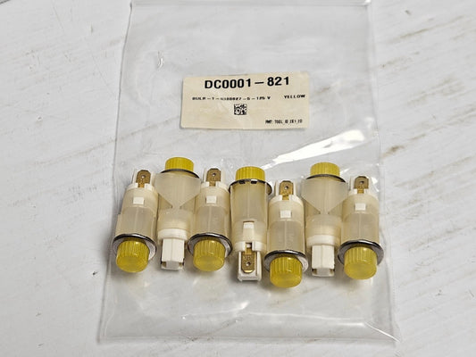 NEW LOT OF 7 NO NAME YELLOW PANEL INDICATOR LAMP LIGHT 0380627-5 125V