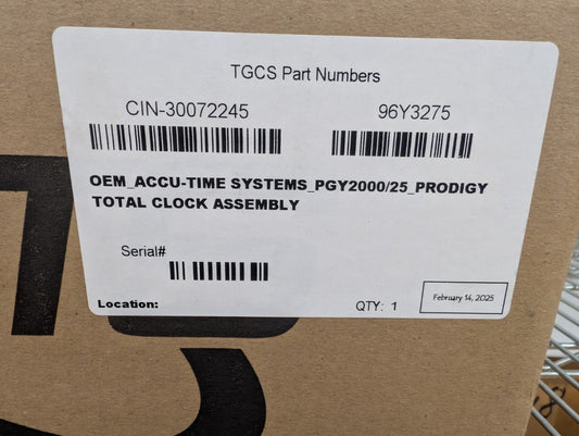 New, Accu-Time Systems, PGY2000/25, PRODIGY TOTAL CLOCK ASSEMBLY (96Y3275)