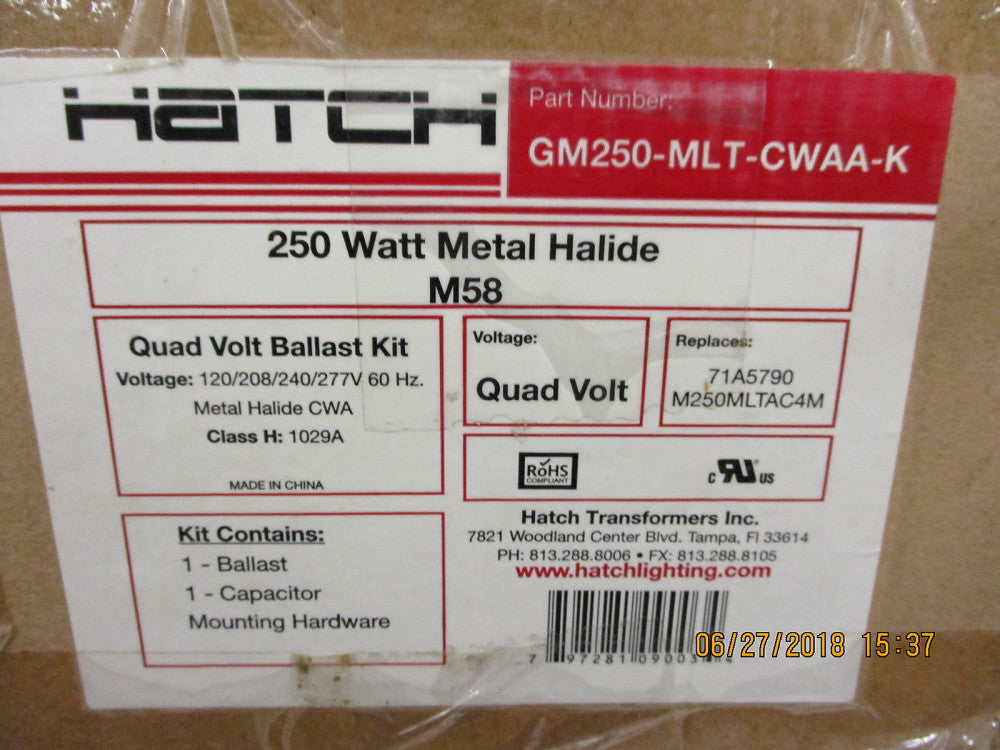 GM250-MLT-CWAA-K Hatch Transformers Quad Volt Ballast Kit: 250 Watt  BRAND NEW!