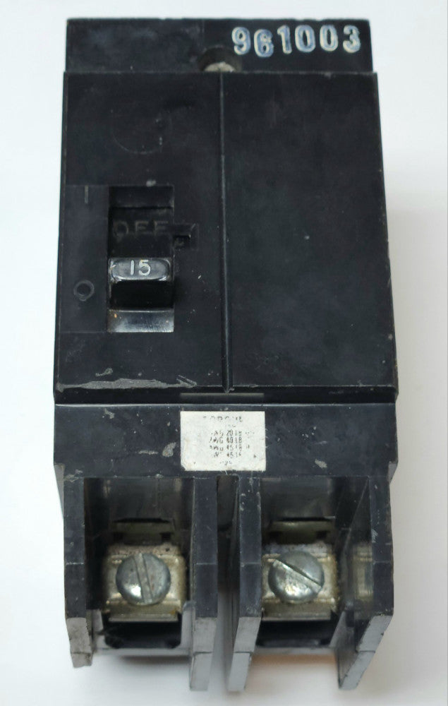 WESTINGHOUSE CUTLER HAMMER GHB2015 2 Pole 15 AMP Type GHB Circuit Breaker