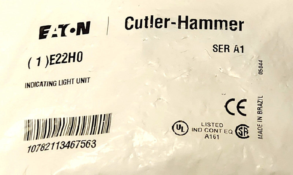 EATON CUTLER HAMMER E22H0 Clear White Indicating Pilot Light 22mm