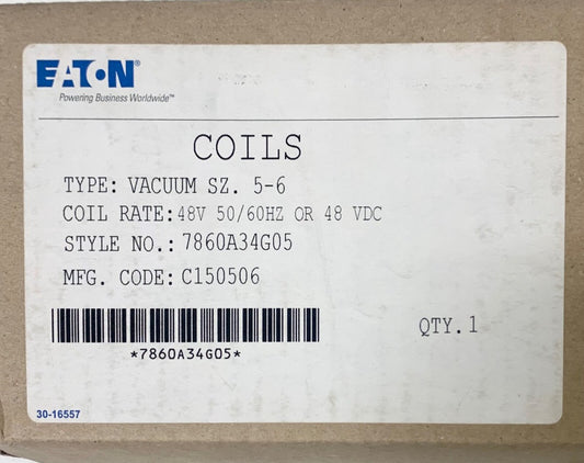 EATON CUTLER HAMMER Type SJ Vacuum Coil Size 5 Size 6 7860A34G05 48 VAC 48 VDC