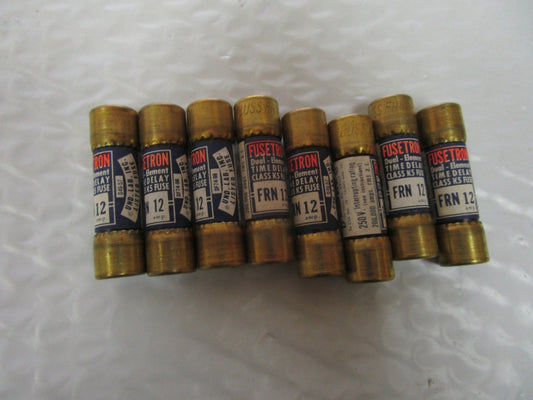 NEW LOT 8 BUSSMANN FUSTRON FUSE FRN 12 12A AMP 250Vac