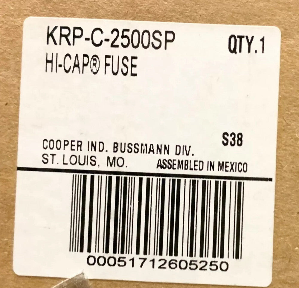 BUSS COOPER BUSSMANN KRP C 2500SP 600 VAC 2500 AMP HI-CAP Bolt In Fuse