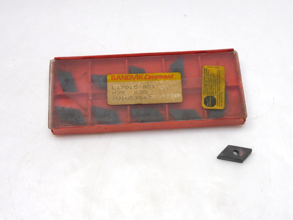 LOT OF 10 SANDVIK L170.5-851 CARBIDE SHIM SEAT INSERT H35 K35