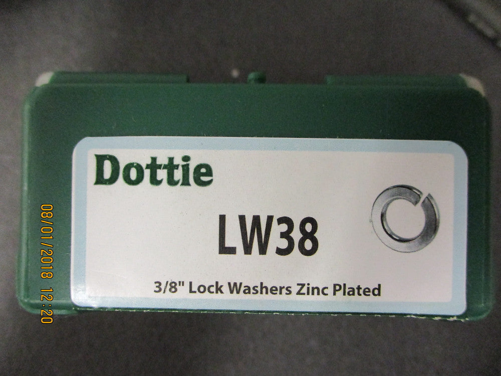 LW38 Dottie 3/8" Lock Washers Zinc Plated BRAND NEW! 2 LOTS OF 100