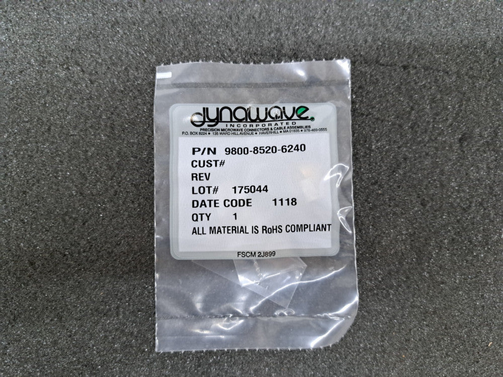 New, Dynawave, 9800-8520-6240, SMA Straight Plug DC-26.5GHZ Semi-Rigid, Lot of 6
