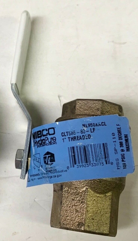 NIBCO Hydra Pure CLT585 80 LF 1'' Threaded Bull Valve NL950XAUL 600 CWP LT585