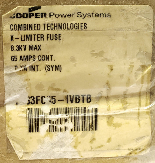 COOPER POWER 83F065 IVBTB 65 AMP Fuse 8.3KV 50KA Combined Technologies