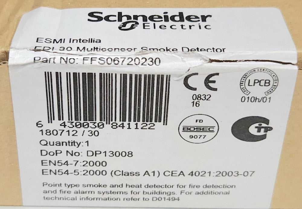 SCHNEIDER ELECTRIC FFS06720230 EDI-30 Multi Sensor Smoke Detector ESMI Intellia