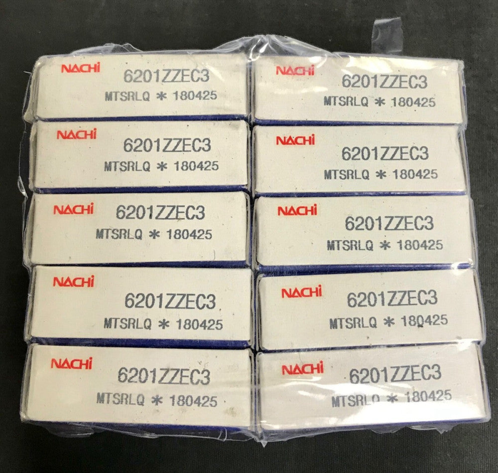LOT OF 10 NACHI QUEST 6201ZZEC3 Ball Bearing MTSRLQ 180425