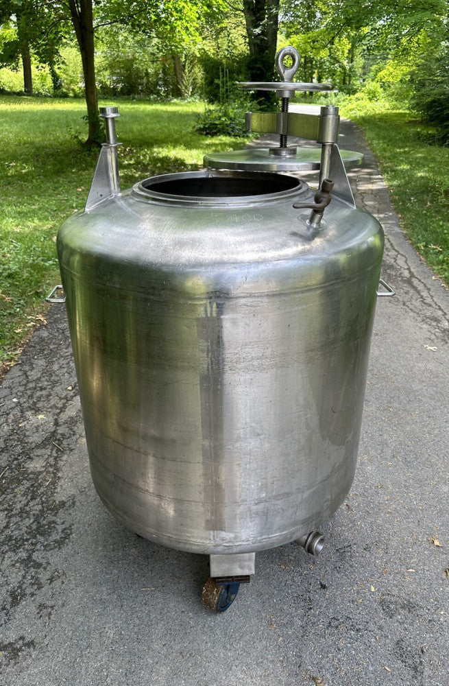 Stainless Steel Portable Holding Tank Barrel with Top Opening & Bottom Discharge