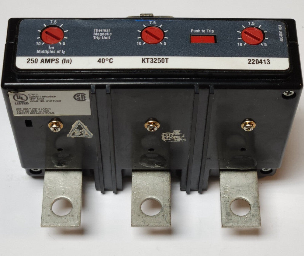 EATON CUTLER HAMMER KT3250T K Frame 250 AMP TRIP Unit 6602C91G17 Type KD HKD