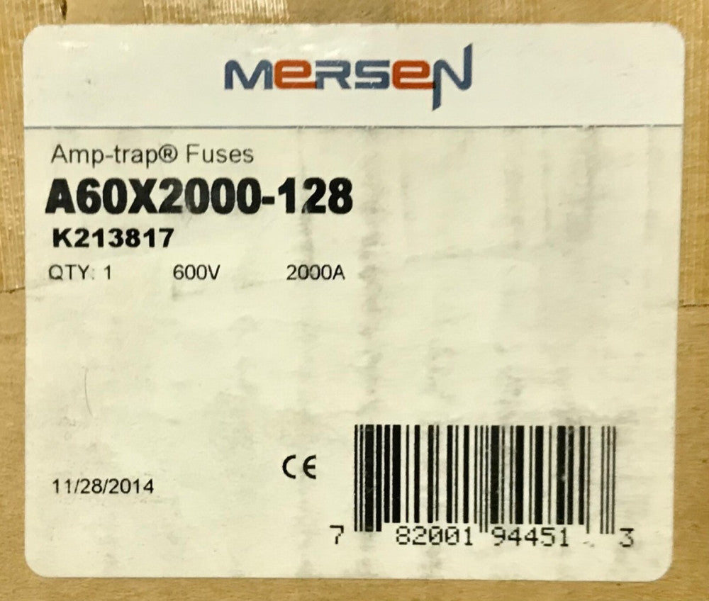 MERSEN FERRAZ SHAWMUT A60X2000 128 AMP TRAP 2000 AMP 600 VAC Fuse