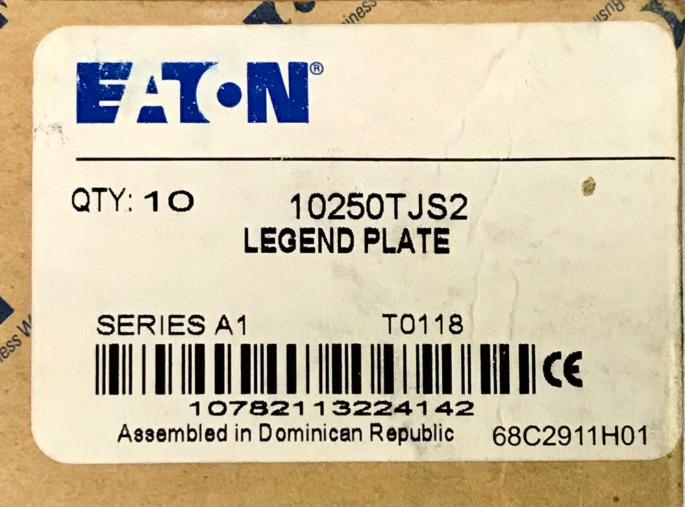 BOX OF (10) EATON 10250TJS2 4 Way 4 Direction Joystick Legend Plate 30-4372 33mm