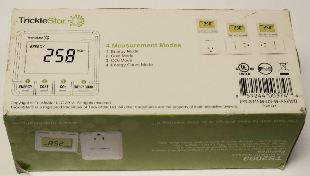 TRICKLESTAR TS2003 PLUG IN Energy Monitor 891EM US W AAXWD
