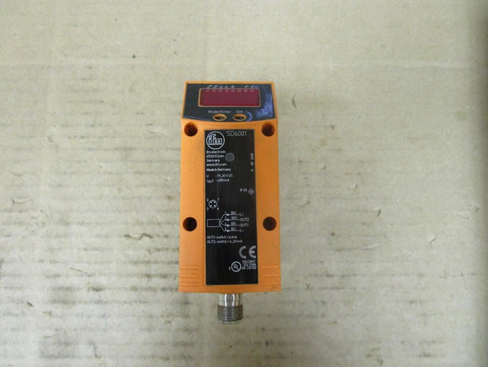 IFM SD6001 COMPRESSED AIR FLOW METER 30Vdc 250mA