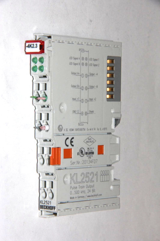 BECKHOFF KL2521 Single Channel Pulse Train DC Motor/Stepper Motor Interface