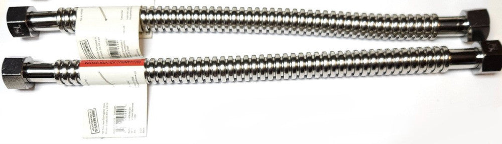 LOT OF 2 HD SUPPLY FANSKI 403383 18" Stainless Corrugated Water Heater Supply