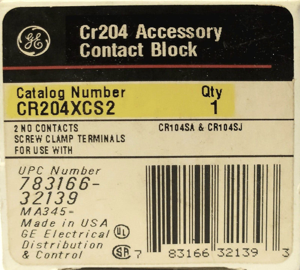 GENERAL ELECTRIC CR204XCS2 Pushbutton Contact Block 2 NO CR204 Series