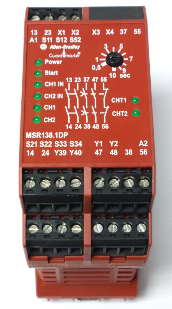 ALLEN BRADLEY 440R M23088 MODEL MSR138.1DP GUARD MASTER Safety Relay Module 250