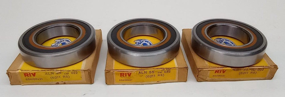 RIV 6211 RS Ball Bearing Deep Groove 55X100X21mm Single Sealed (Pack of 3)