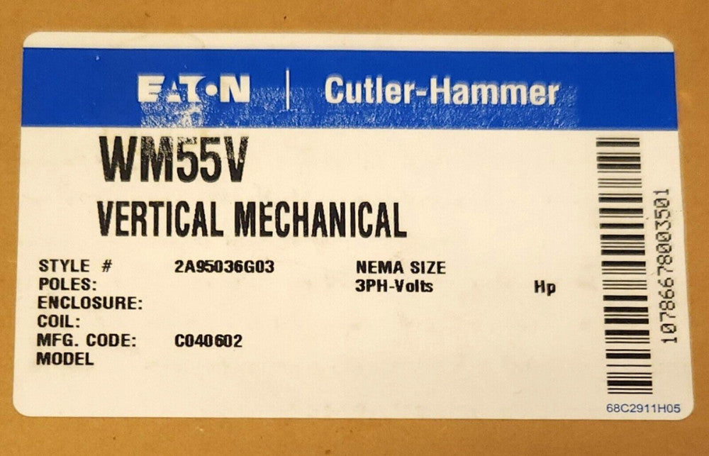 EATON CUTLER HAMMER WM55V W200 W201 Advantage Vertical Mechanical Interlock