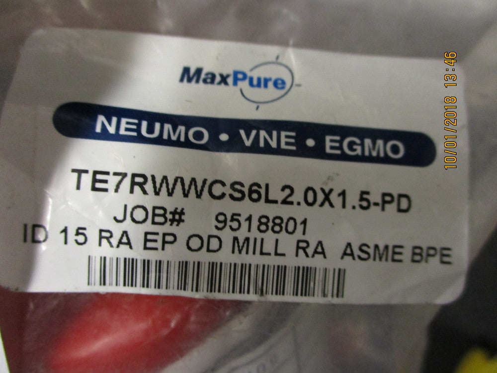 TE7RWWCS6L2.0X1.5-PD Maxpure 2x1-1/2x2 Short Tee, T316L SS BRAND NEW!