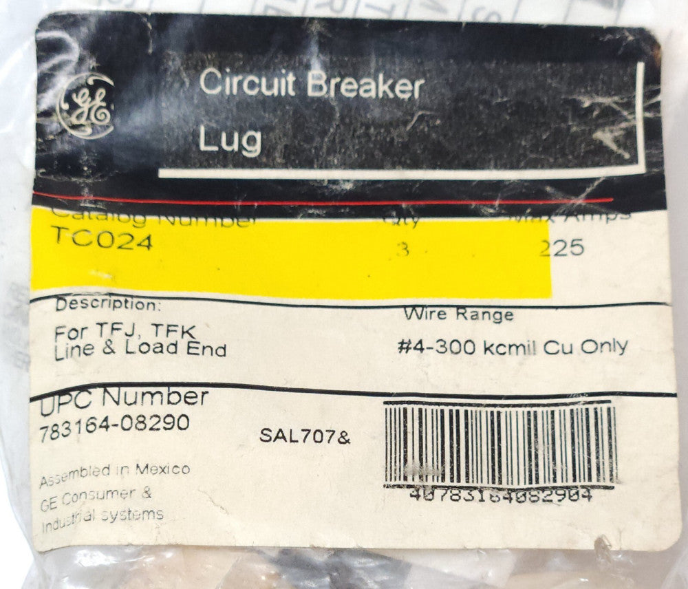 GE TC024 TCO24 CU Copper Lug Terminal Kit TFK TFJ Breaker #4 300kcmil 3 PACK