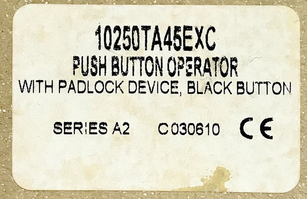 EATON CUTLER HAMMER 10250TA45EXC Black Mushroom Head 2 Position Momentary