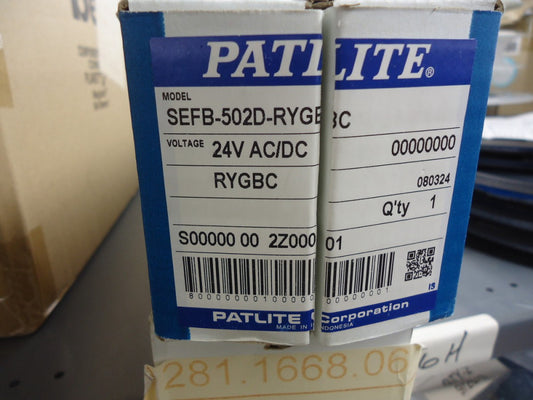 SEFB-502D-RYGBC, Patlite, RYGBC Signal Tower 24V AC/DC, BRAND NEW!