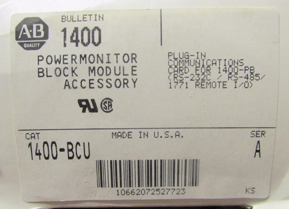 ALLEN BRADLEY Plug In Communications Card for 1400 PB 1771 Remote I/O 1400 BCU