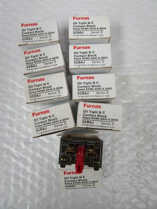 NEW LOT OF 9 FURNAS OIL TIGHT N C CONTACT BLOCK 52BAJ SER D