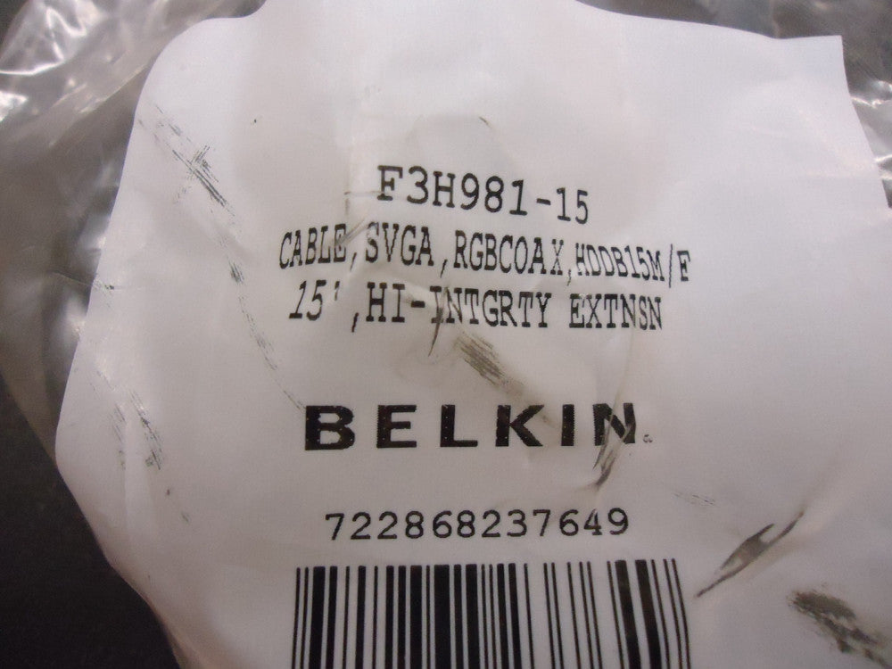 F3H981-15 BELKIN 15FT VGA/SVGA MONITOR EXTENSION BRAND NEW!
