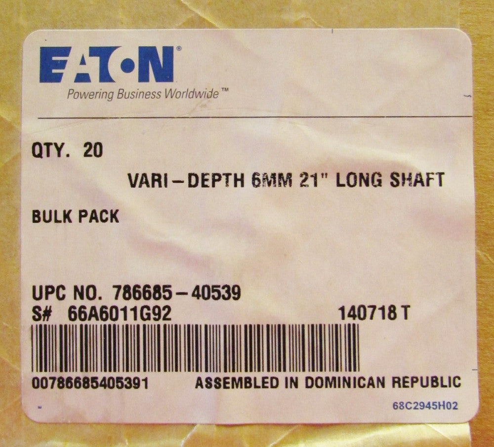 EATON CUTLER HAMMER 6MM 21" Long Vari Depth Rotary Shaft 66A6011G92