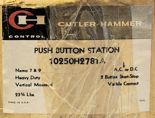 EATON CUTLER HAMMER 10250H2781A 2 Button Start STOP Heavy Duty Push Button