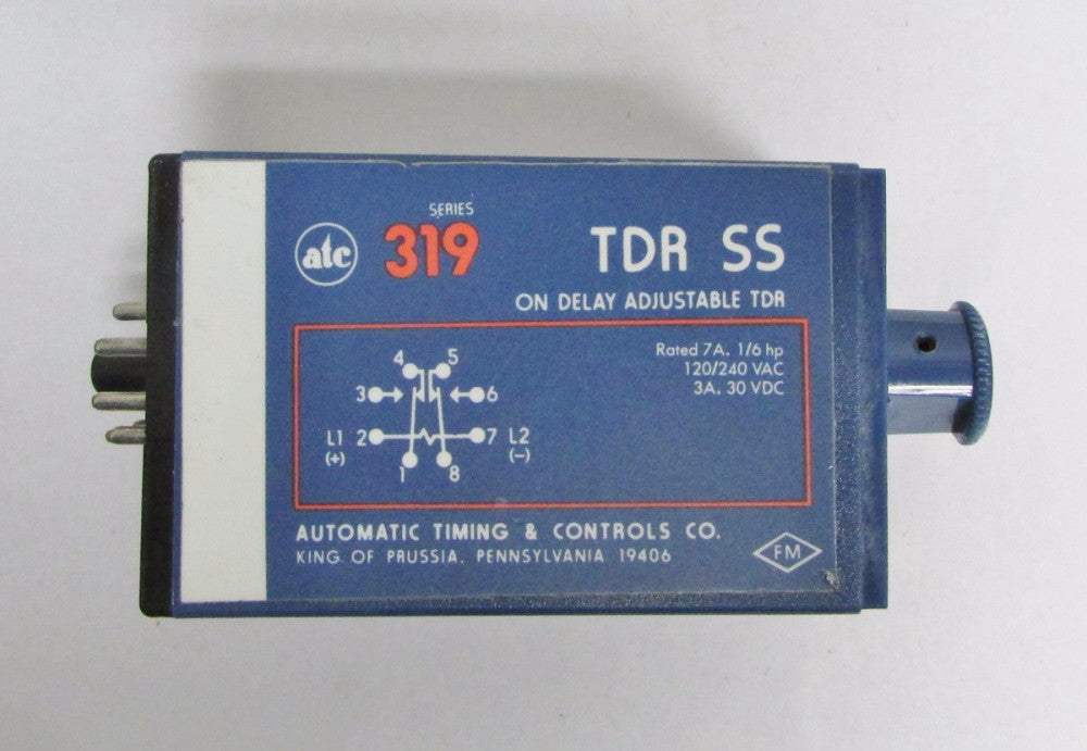 ATC AUTOMATIC TIMING CONTROLS Series 319 TDR SS Timing Relay 0-7 Second M50950