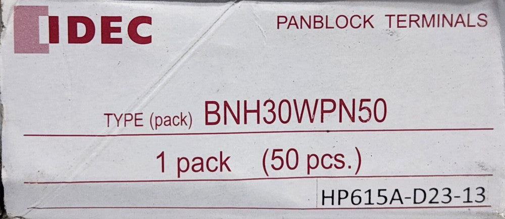 IDEC BNH30WPN50 PANBLOCK TERMINALS HP615A D23 13 BOX OF 50